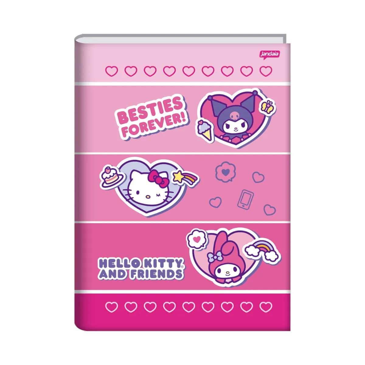CADERNO BROCHURA HELLO KITTY - PEQUENO (1/4) | CARTELA DE ADESIVOS DUPLA - JANDAIA - Imagem 10