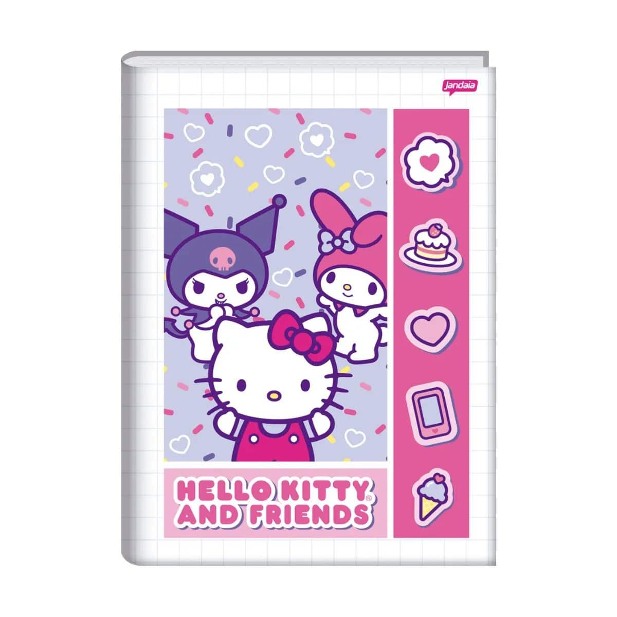 CADERNO BROCHURA HELLO KITTY - PEQUENO (1/4) | CARTELA DE ADESIVOS DUPLA - JANDAIA - Imagem 9