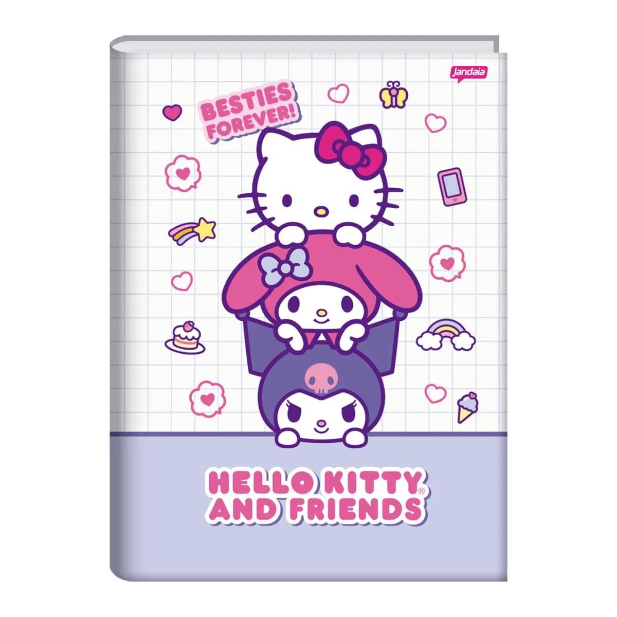 CADERNO BROCHURA HELLO KITTY - PEQUENO (1/4) | CARTELA DE ADESIVOS DUPLA - JANDAIA - Imagem 8